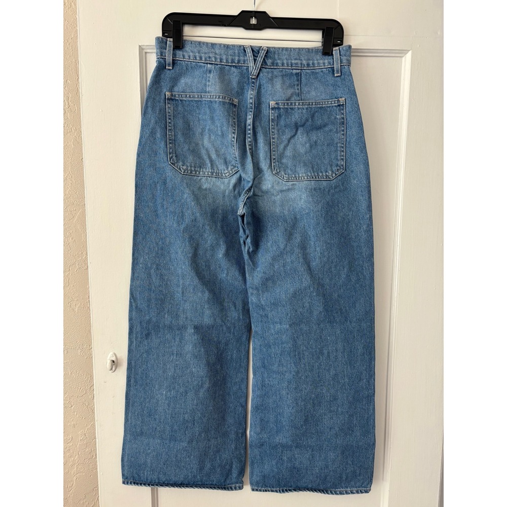 Veronica Beard Grant Wide Leg Extra High Rise Jeans Cape Wash 29 Patch Pocket LA - Picture 9 of 14
